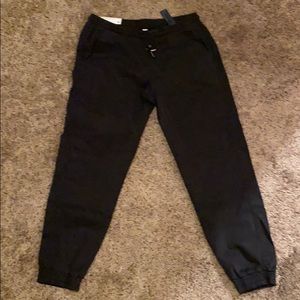 Black suede Zara joggers